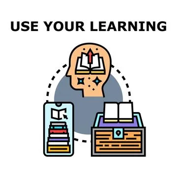 Applying knowledge and experience for personal growth development Illustrazione stock