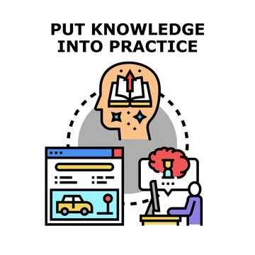 Applying knowledge and practical experience for problem solving Stock Illustration