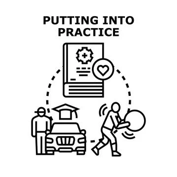 Applying knowledge and skills into practical action Stock Illustration