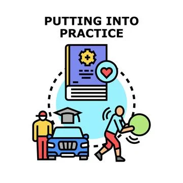 Applying knowledge and skills into practical action Illustrazione stock