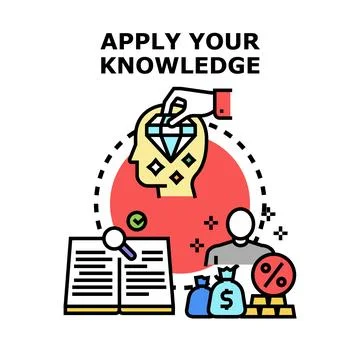 Applying knowledge for financial success and career development concept Stock Illustration