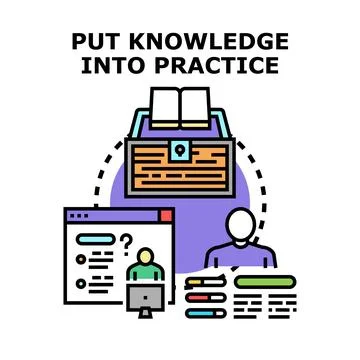 Applying knowledge to practical tasks and problem solving Stock Illustration