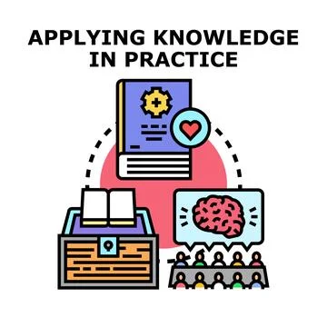 Applying knowledge in practice vector concept illustration Stockillustratie