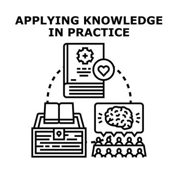 Applying knowledge in practice vector concept illustration Stock Illustration