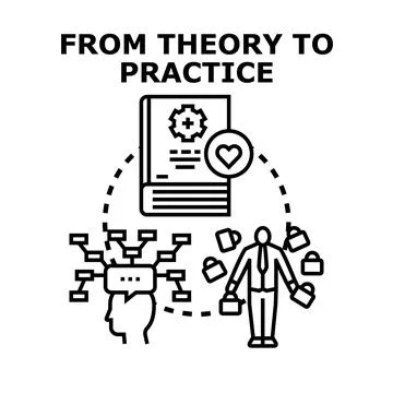 Applying knowledge from theory to real world practice Stock Illustration