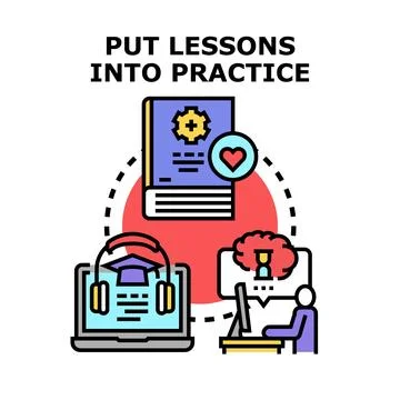 Applying learning with practical experience and education Stock Illustration