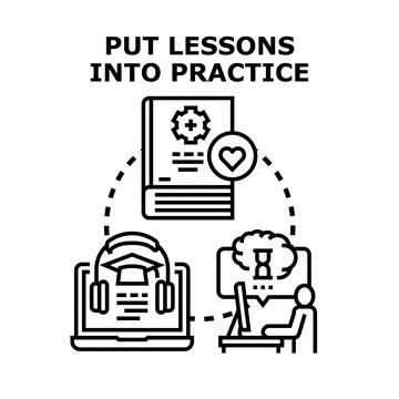 Applying learning with practical experience and education Stock Illustration