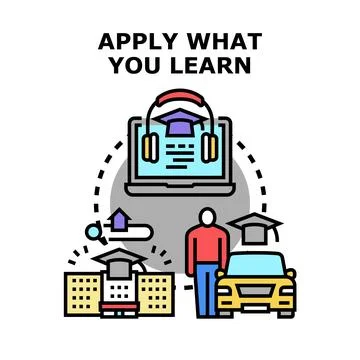 Applying learning for skill development and personal growth Stock Illustration