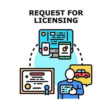 Applying for licensing document on digital platforms イラスト素材