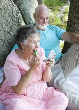 Applying Lip Balm Stock Photos