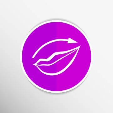 Applying lipstick using lip concealer brush isolated icon Stock Illustration
