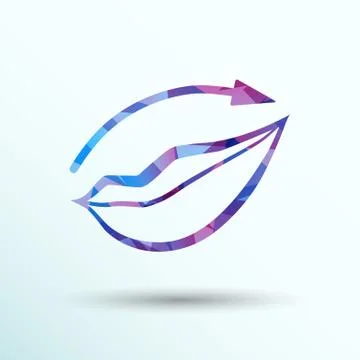 Applying lipstick using lip concealer brush isolated icon Stock Illustration