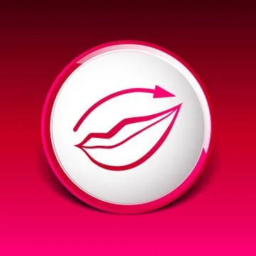 Applying lipstick using lip concealer brush isolated icon Stock Illustration