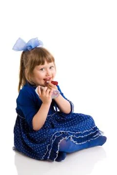 Applying makeup Stock Photos