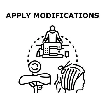 Applying modifications optimizing customization process developing tailoring 스톡 일러스트