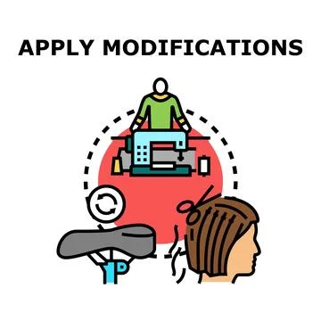 Applying modifications optimizing customization process developing tailoring Stock Illustration