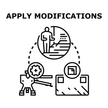 Applying modifications in project development process Stock Illustration