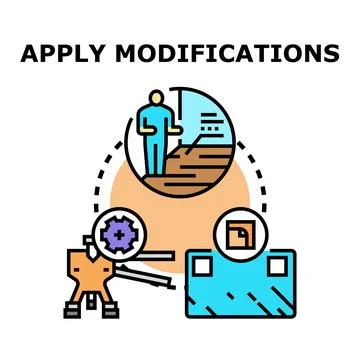 Applying modifications in project development process Stock Illustration
