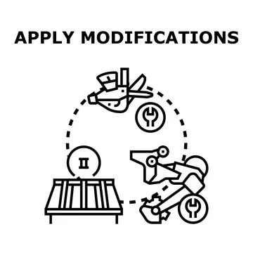 Applying modifications to a system or workflow Ilustração Stock
