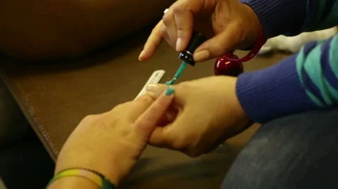 Applying Nail Polish Stock Footage 54674391