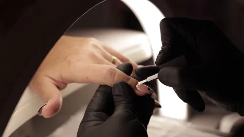 Applying Nail Polish to Nails Stock Footage 300484939