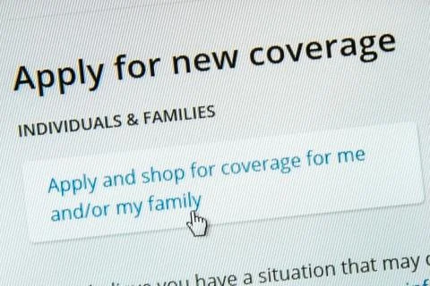 Applying for new coverage Foto stock