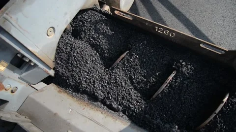 Applying a new layer of asphalt on the highway Stock Footage 47887390