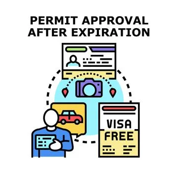 Applying for permit approval after document expiration 스톡 일러스트
