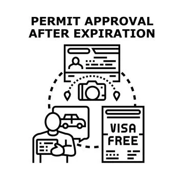 Applying for permit approval after document expiration Stock Illustration