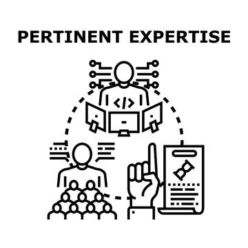 Applying pertinent expertise and knowledge in business development Stock Illustration