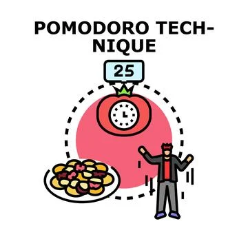 Applying the pomodoro technique for managing tasks and time イラスト素材