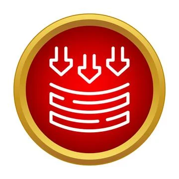 Applying pressure force to a layered object icon Illustrazione stock