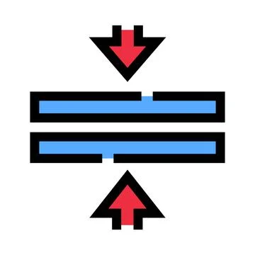 Applying pressure with opposing red arrows icon Stock Illustration