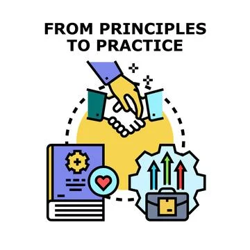 Applying principles to successful business practice concepts Stock Illustration