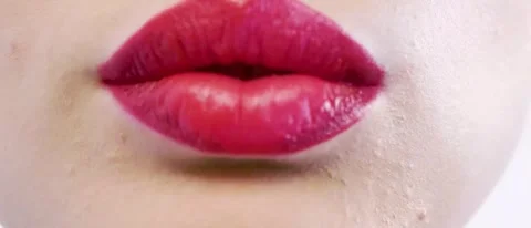 Applying red lipstick close up motion. Video stock 335735078