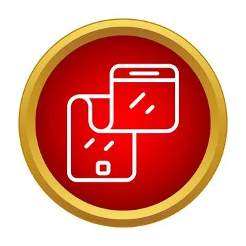 Applying screen protector film to smartphone screen icon 스톡 일러스트
