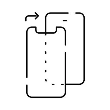 Applying screen protector to a mobile device display Illustrazione stock