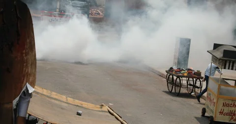 Applying Smoke on the Road Stock Footage 317524232