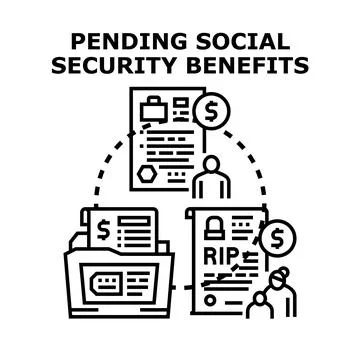 Applying for social security benefits and financial payouts Stock Illustration