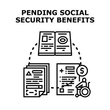 Applying for social security benefits and financial assistance Stock Illustration