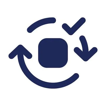 Applying spin motion effect black pixel perfect solid ui icon Illustrazione stock