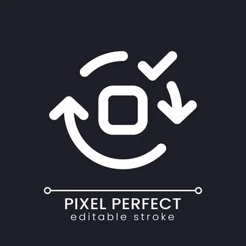 Applying spin motion effect pixel perfect white linear ui icon for dark theme Illustrazione stock