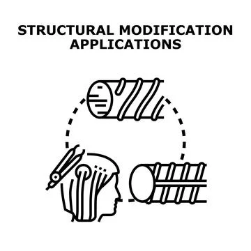 Applying structural modification process in chemistry concept Stock Illustration