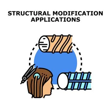 Applying structural modification process in chemistry concept Stock Illustration