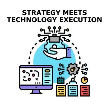 Applying technology for strategy project execution management 스톡 일러스트