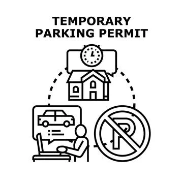 Applying for temporary parking permit online concept Stock Illustration