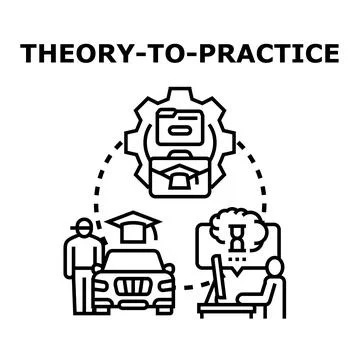 Applying theoretical knowledge to real world practice Stock Illustration