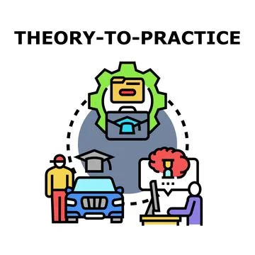 Applying theoretical knowledge to real world practice Stock Illustration