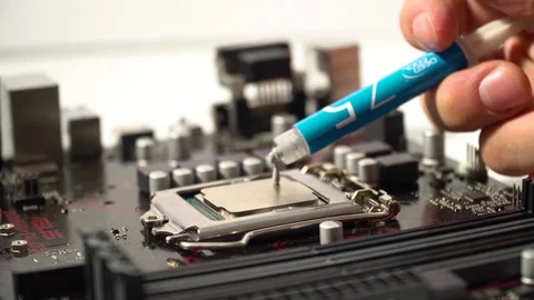 Applying thermal paste to thecessor Stock Footage 83168107