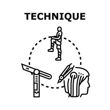 Applying various techniques for sport, craft, and medical procedures Ilustración de archivo